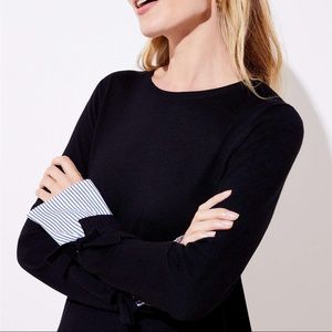 Ann Taylor Loft Striped Cuff Dress